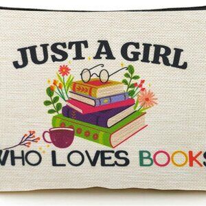 Book Themed Gifts for Book Lovers Women Makeup Bag, Bookish Gift Ideas for Book